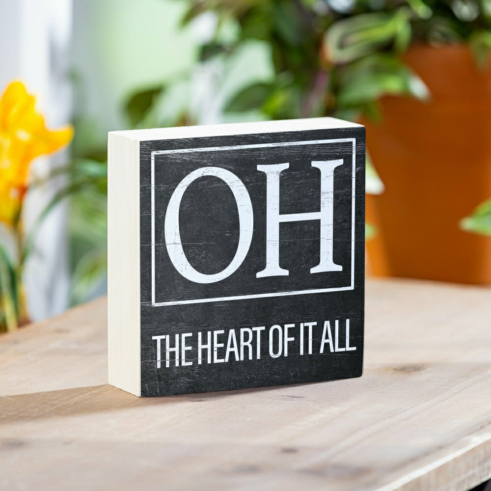 Plow & Hearth State Sign Wood Block Ohio 6"x6"