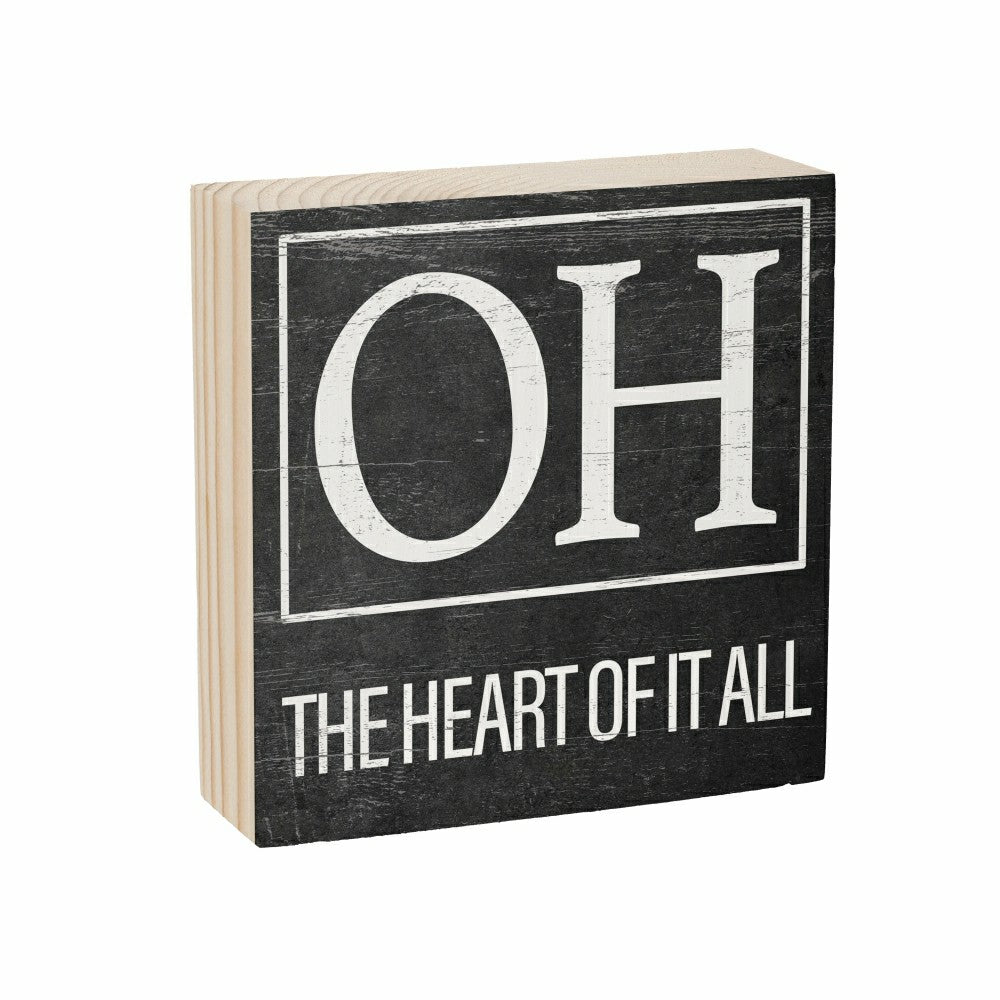Plow & Hearth State Sign Wood Block Ohio 6"x6"