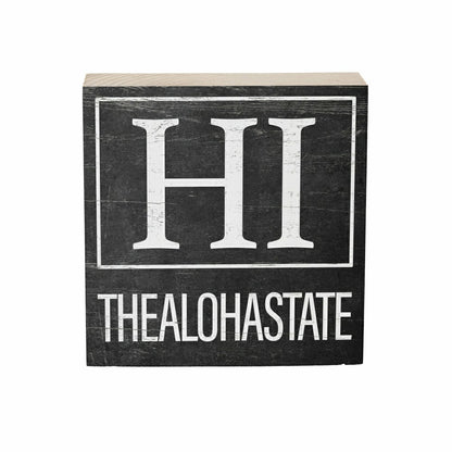 Plow & Hearth State Sign Wood Block Hawaii 6"x6"