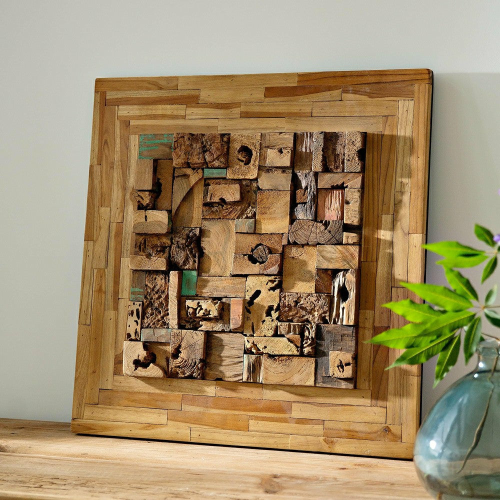 Plow & Hearth Javanese Wood Block Wall Art