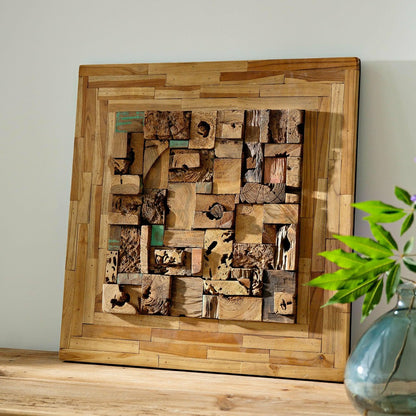 Plow & Hearth Javanese Wood Block Wall Art
