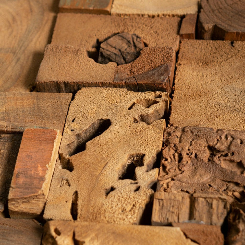 Plow & Hearth Javanese Wood Block Wall Art