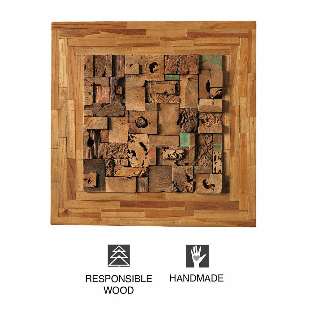 Plow & Hearth Javanese Wood Block Wall Art
