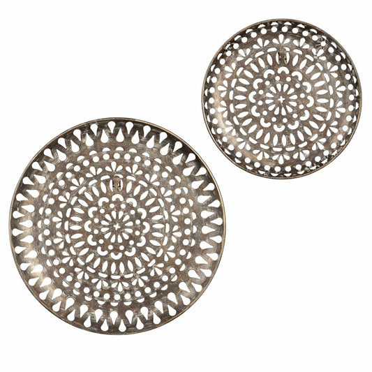 Plow & Hearth Silver Medallion Wall Décor, Set of 2