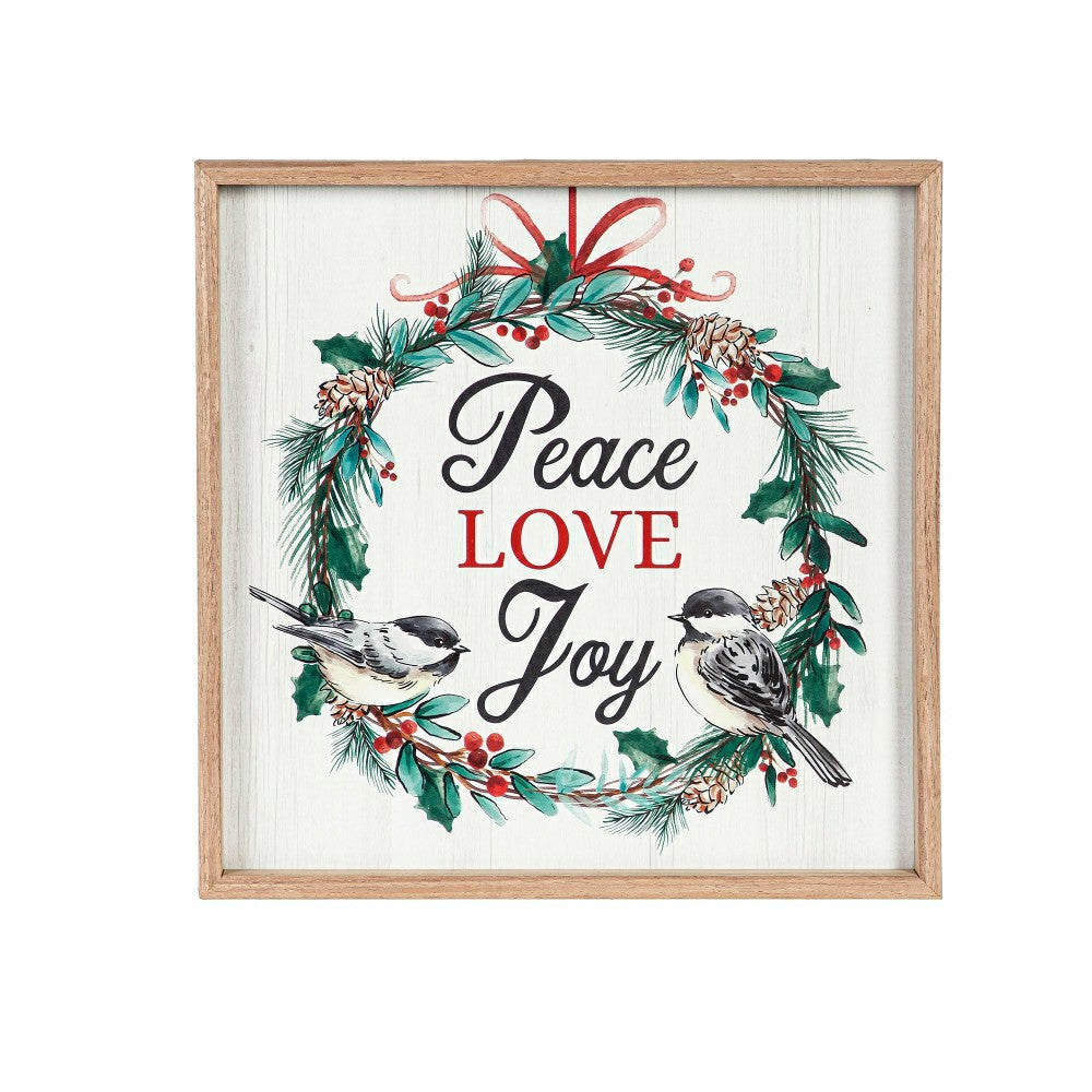 Plow & Hearth “Peace Love Joy” Framed Wall Art