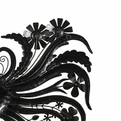 Plow & Hearth Floral Rooster Recycled Metal Wall Art