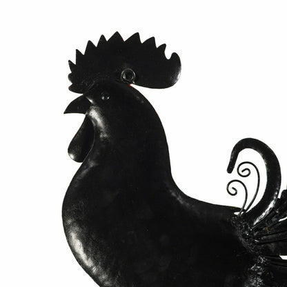 Plow & Hearth Floral Rooster Recycled Metal Wall Art
