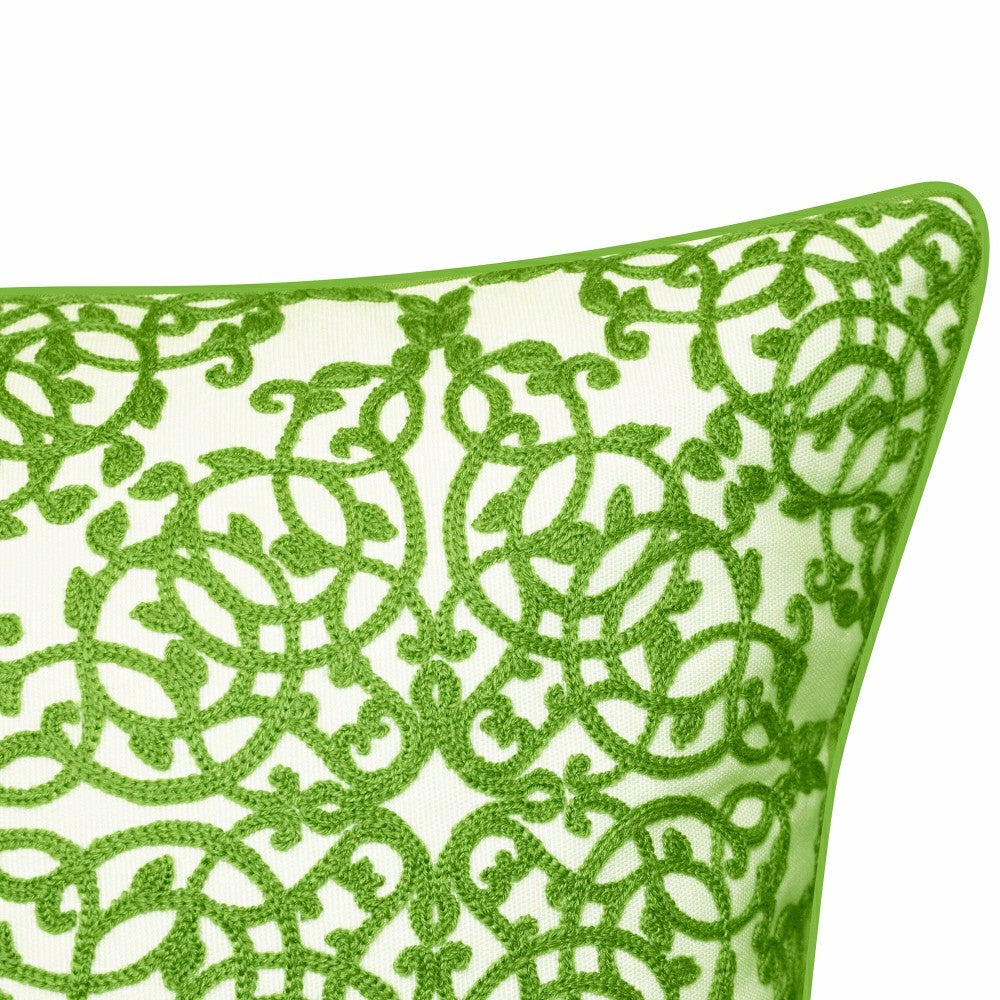 Plow & Hearth Indoor/Outdoor Embroidered Lacework Throw Pillow