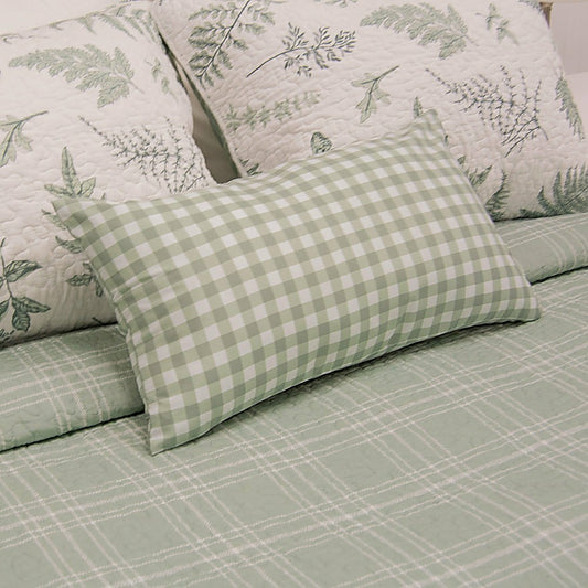 Plow & Hearth Botanical Decorative Pillow Cover, Check