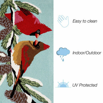 Plow & Hearth Cardinals Indoor/Outdoor Rug