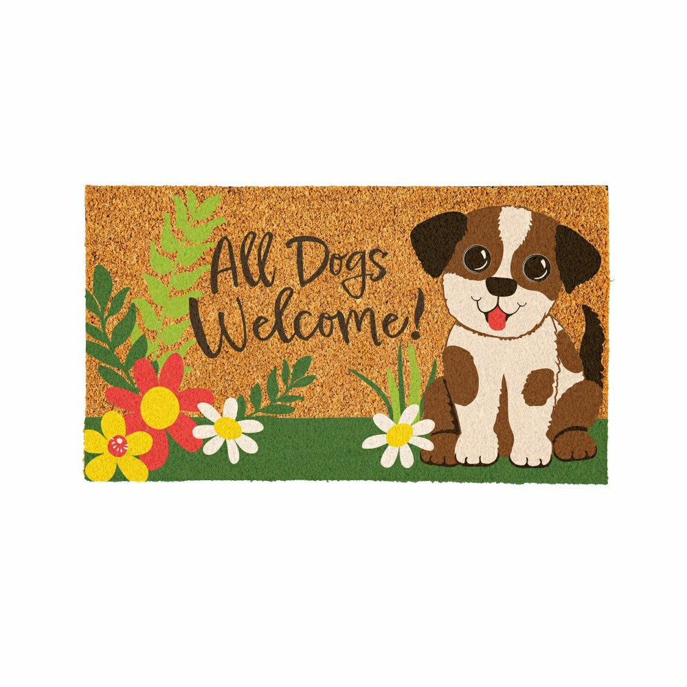 Plow & Hearth All Dogs Welcome Coir Mat