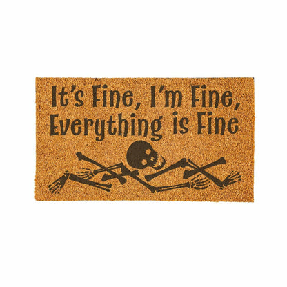 Plow & Hearth HALLOWEEN Coir Mat, "It's Fine,I'm Fine,Everything is fine",28"x16"