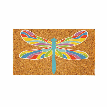 Plow & Hearth Colorful Dragonfly Coir Mat