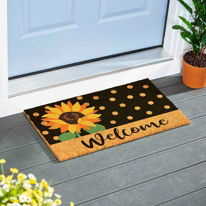Plow & Hearth EG Studio Home Coordinates Roses Coir Mat, 28x16"