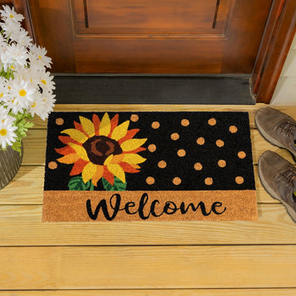Plow & Hearth EG Studio Home Coordinates Roses Coir Mat, 28x16"
