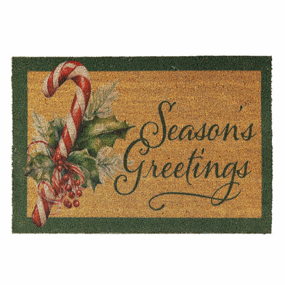Plow & Hearth Season's Greetings, Coir Mat, 24"x36