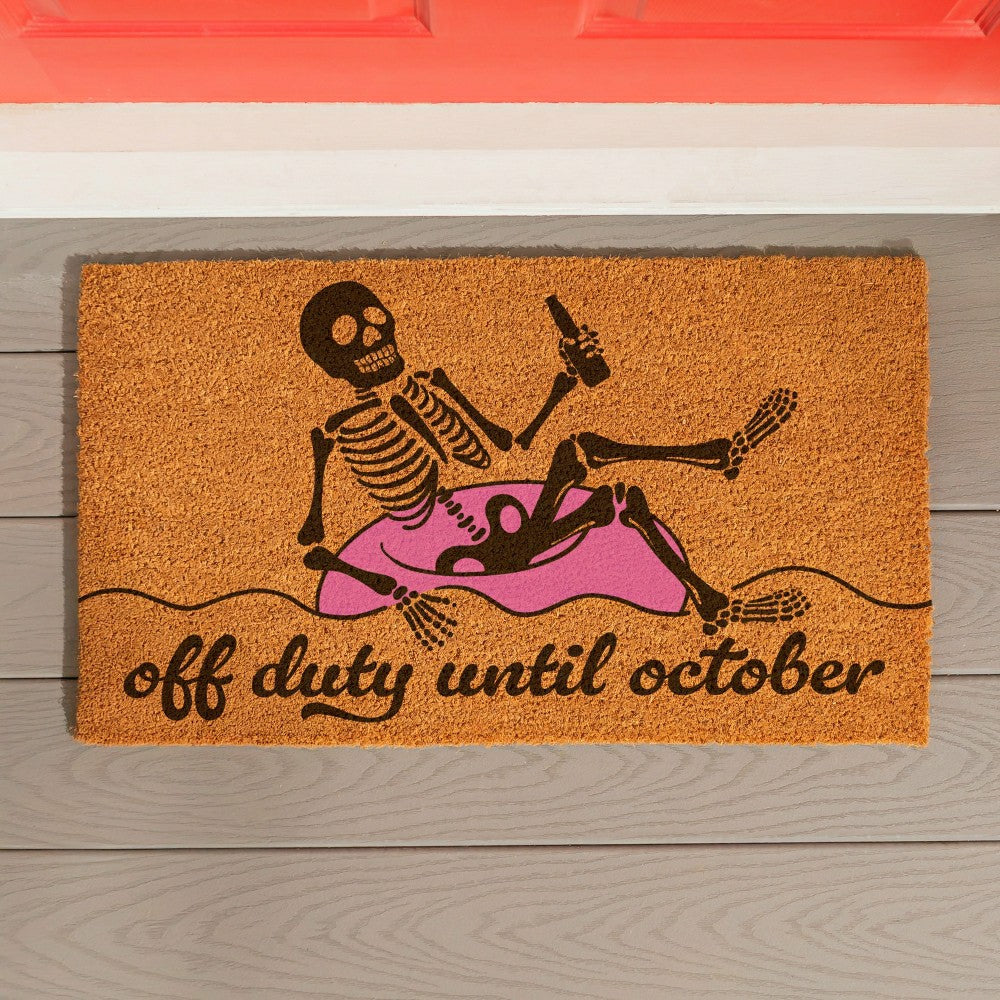 Plow & Hearth Summerween Off Duty Coir Mat, 28"x16"