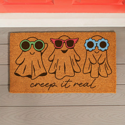Plow & Hearth Summerween Creep it Real Coir Mat, 28"x16"