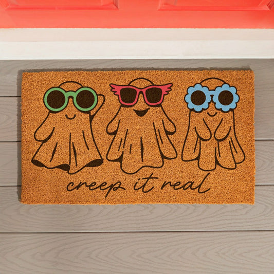 Plow & Hearth Summerween Creep it Real Coir Mat, 28"x16"