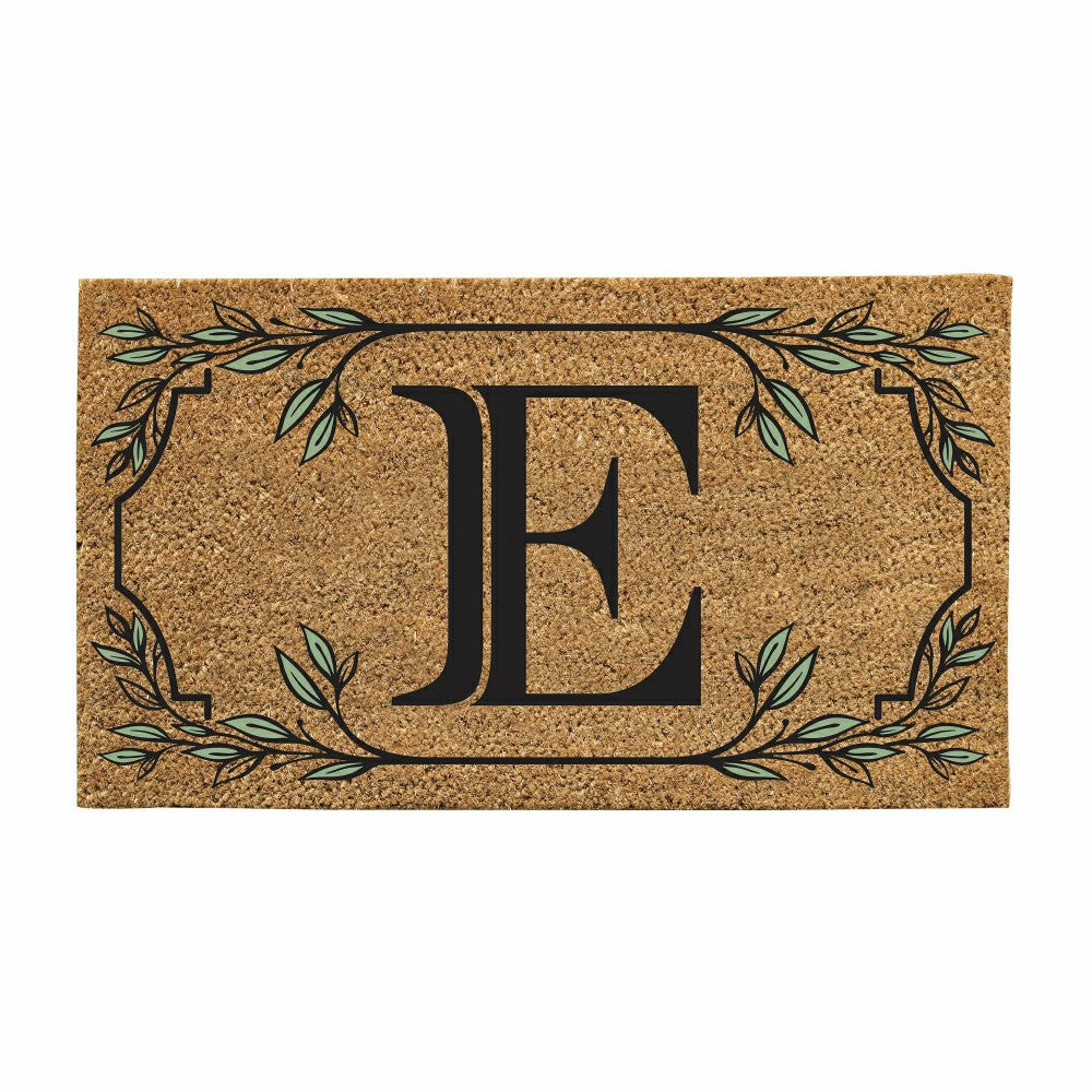 Plow & Hearth Monogram Coir Mat, Letter "E"