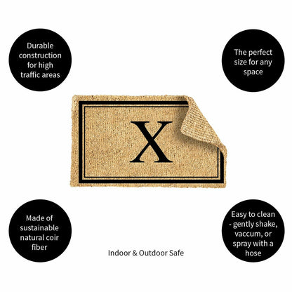 Plow & Hearth Monogram Coir Mat, Letter "X"