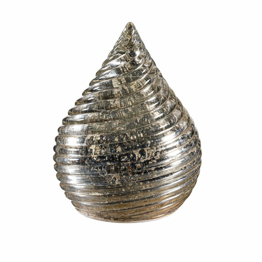 Plow & Hearth Season to Sparkle LED Table Decor Tear Drop Glass, 6"H