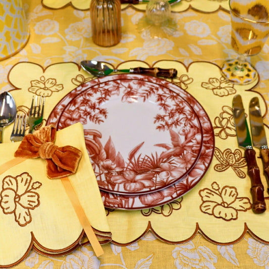 Plow & Hearth Sepia Estate Starter Plate - Set of 4 (+1 Bonus Plate)