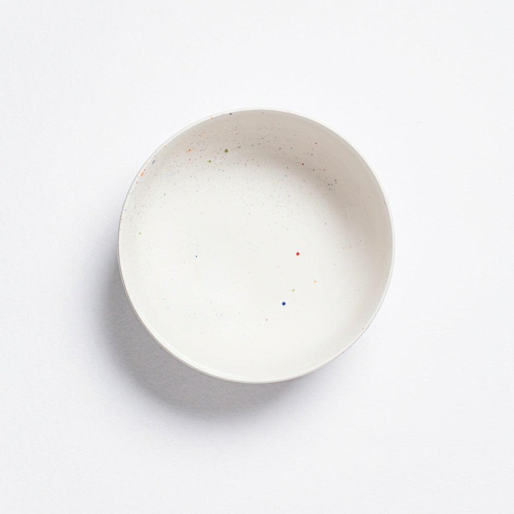 Plow & Hearth White Stoneware Ceramic Salad Bowl, 10.2"