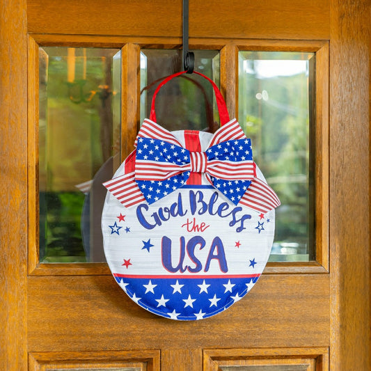Plow & Hearth Bless The USA Bow Door Decor