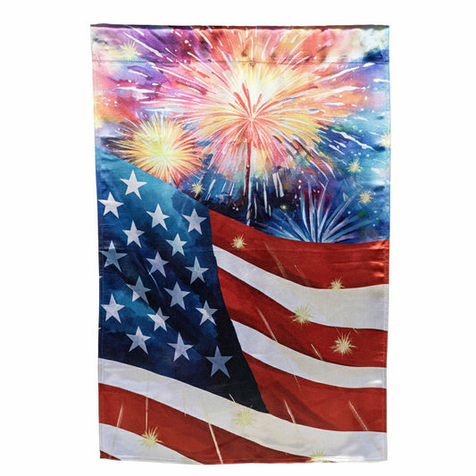 Plow & Hearth American Classic Fireworks Lustre House Flag
