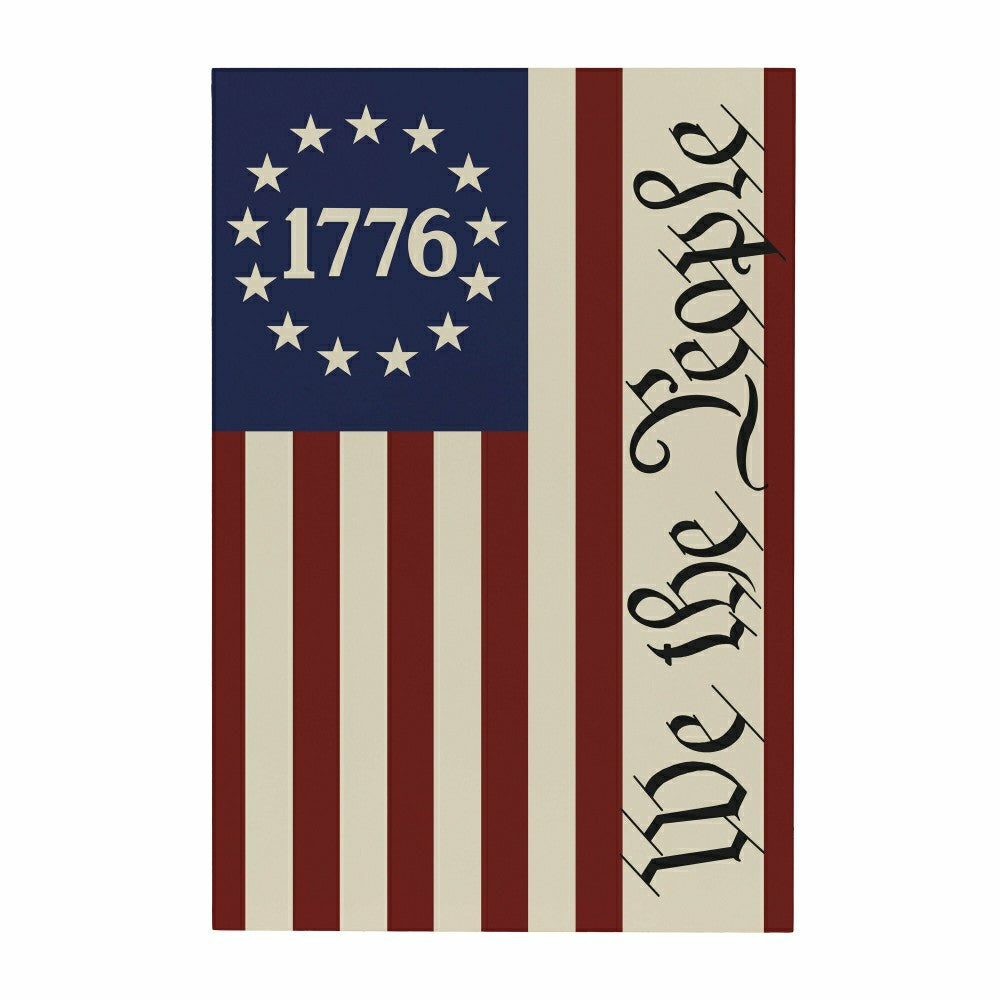 Plow & Hearth Red White & Bloom Indoor Wood Wall Décor, We The People, 24"x16"