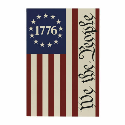 Plow & Hearth Red White & Bloom Indoor Wood Wall Décor, We The People, 24"x16"