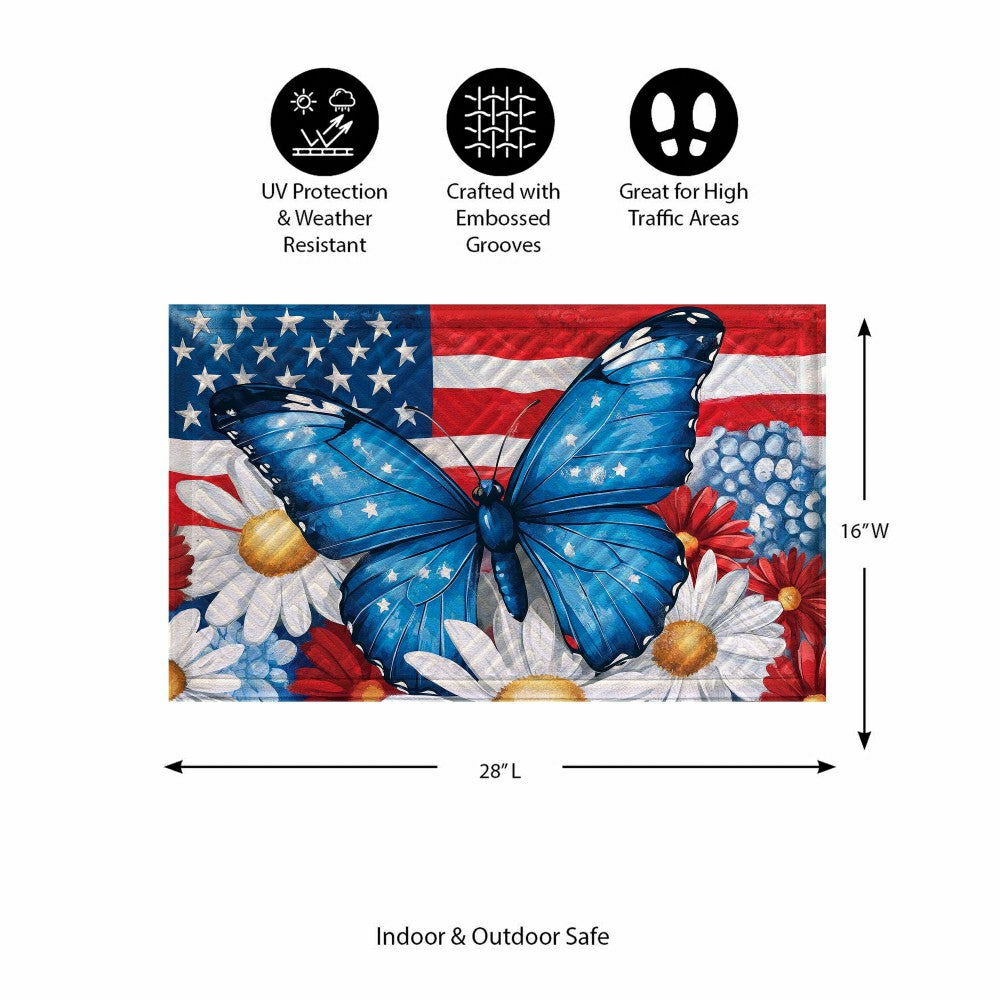 Plow & Hearth Patriotic Butterfly Embossed Mat