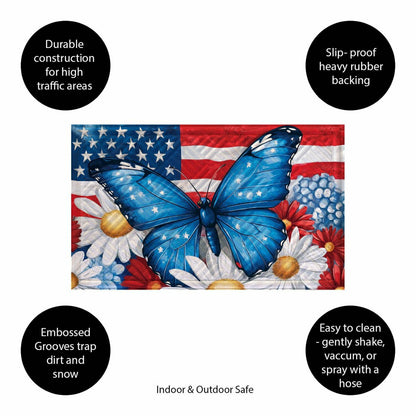 Plow & Hearth Patriotic Butterfly Embossed Mat