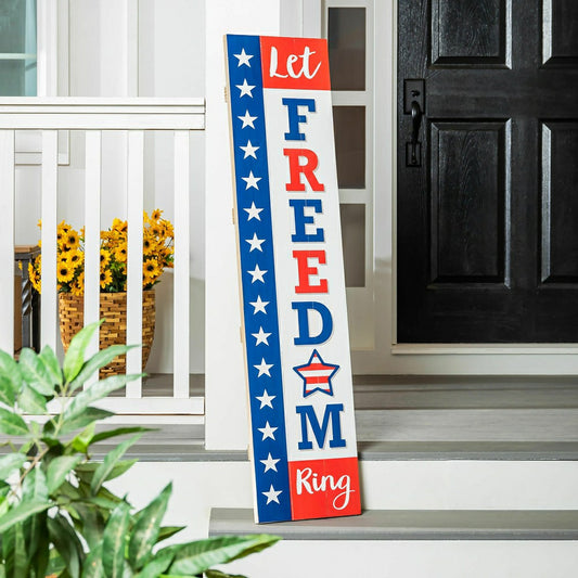 Plow & Hearth Let Freedom Ring Large Single Sided Leaner, 46"