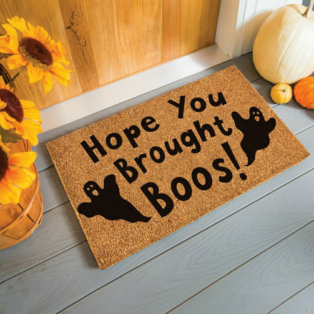 Plow & Hearth Hope You Brought Boos! Coir Doormat, 28"x16"