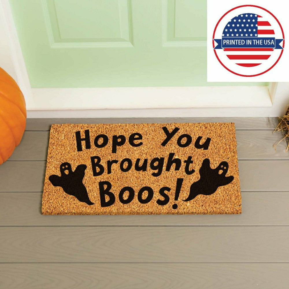 Plow & Hearth Hope You Brought Boos! Coir Doormat, 28"x16"