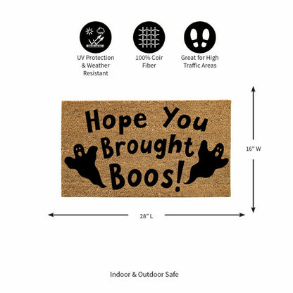 Plow & Hearth Hope You Brought Boos! Coir Doormat, 28"x16"