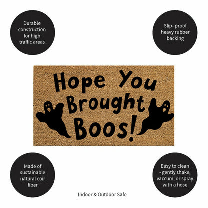 Plow & Hearth Hope You Brought Boos! Coir Doormat, 28"x16"