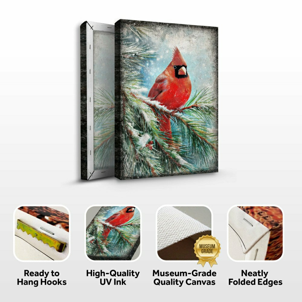 Plow & Hearth Vintage Cardinal Christmas Wall Art