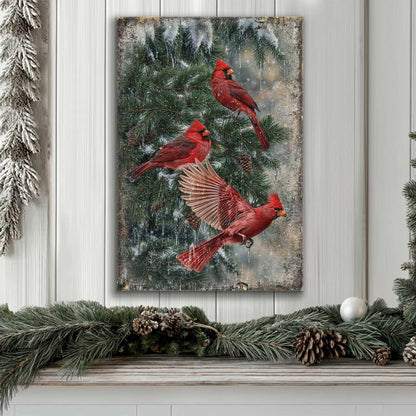 Plow & Hearth Vintage Cardinal Christmas Wall Art