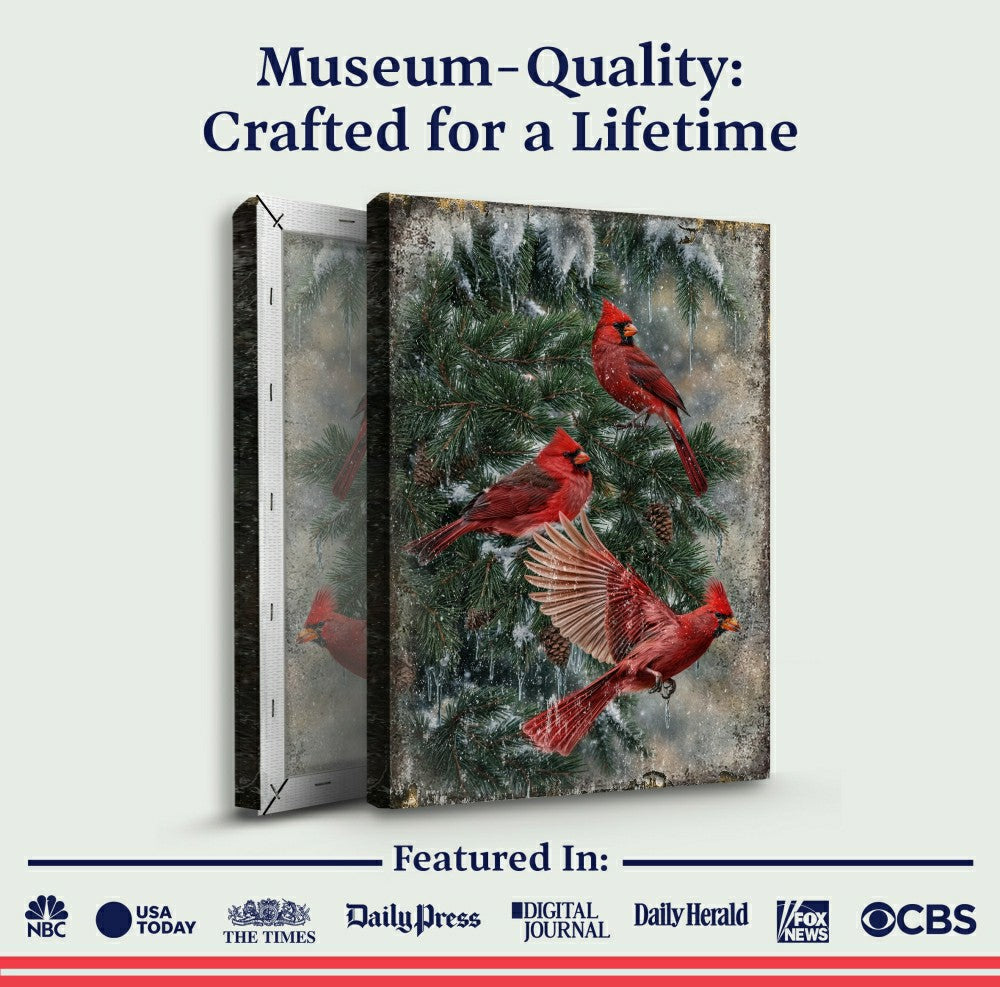 Plow & Hearth Vintage Cardinal Christmas Wall Art