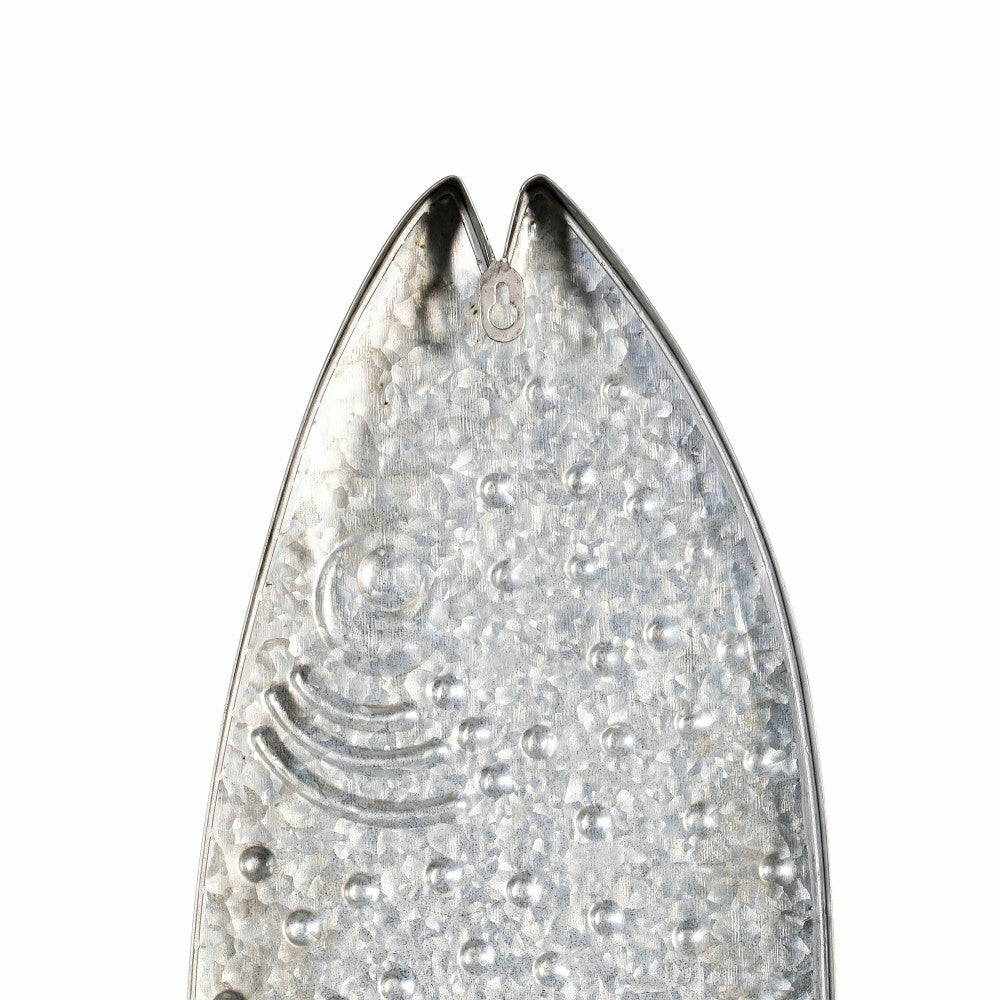 Plow & Hearth Blue Coastal Outdoor Wall Decor, Metal, Galvanized Metal Fish Wall Dec