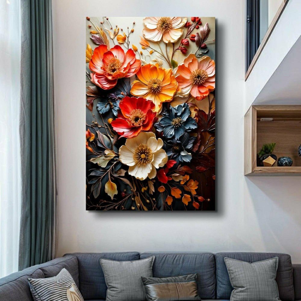 Plow & Hearth Blooming Garden Rhapsody Impasto Wall Art