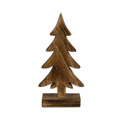 Plow & Hearth Shades of Emerald Table Décor Tree with Embellishments Wood, 12.25"H