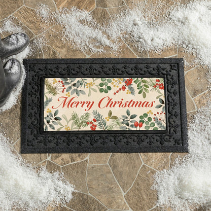 Plow & Hearth 22X10” FLOCKED COIRSASSAFRAS MAT