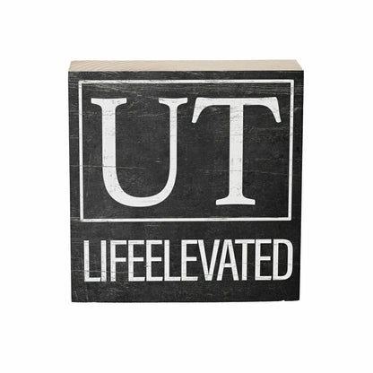 Plow & Hearth State Sign Wood Block Utah 6"x6"