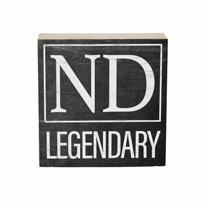 Plow & Hearth State Sign Wood Block North Dakota 6"x6"