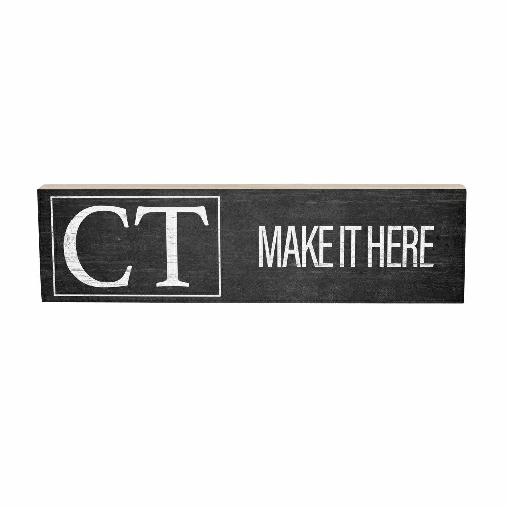 Plow & Hearth State Wooden Mantle Sign Connecticut 18x5"