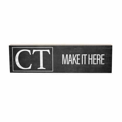 Plow & Hearth State Wooden Mantle Sign Connecticut 18x5"